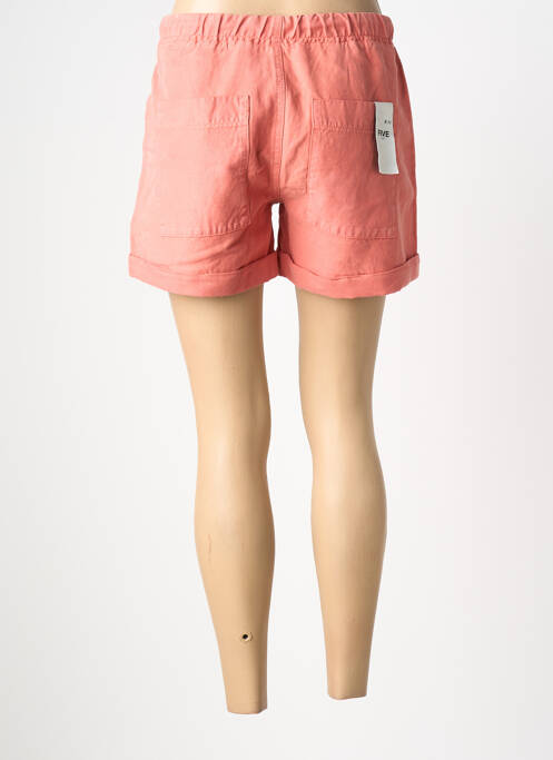 Short tissage denim taille normale orange FIVE femme