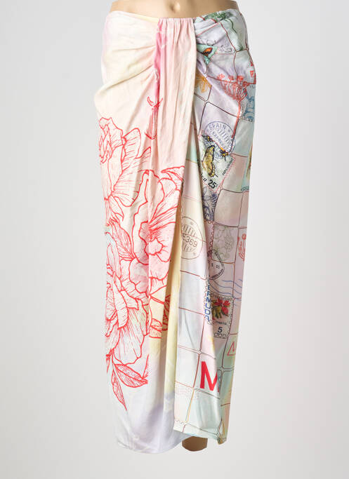 Jupe longue tissage crêpe beige ME369 femme