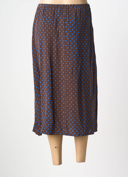 Jupe mi-longue taille normale marron TOUPY femme