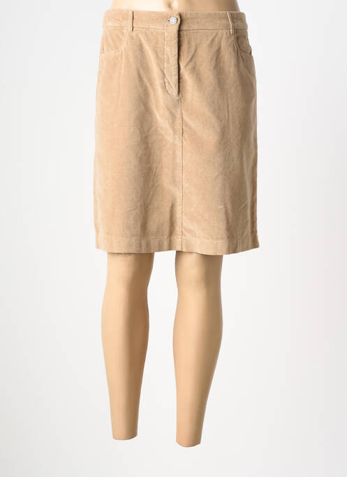 Jupe mi-longue coupe droite marron HARTFORD femme