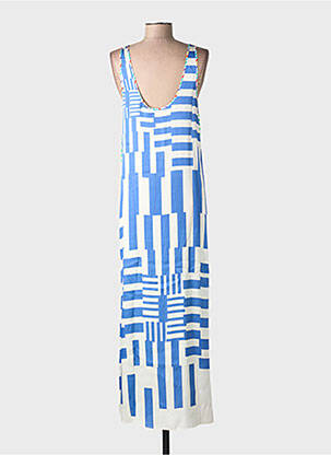 Robe longue imprimé fantaisie sans manche vert ME369 femme