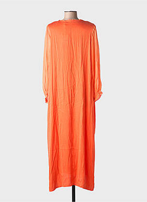 Robe longue manches longues manches longues orange ME369 femme