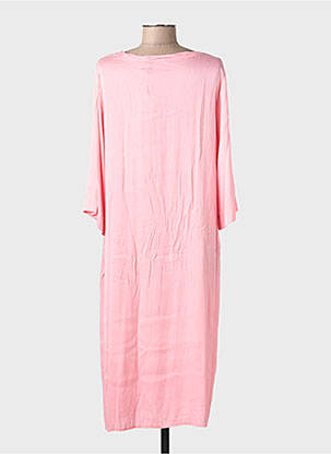 Robe mi-longue manches longues manches longues rose ME369 femme