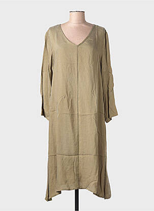 Robe mi-longue manches longues manches longues vert AMERICAN VINTAGE femme