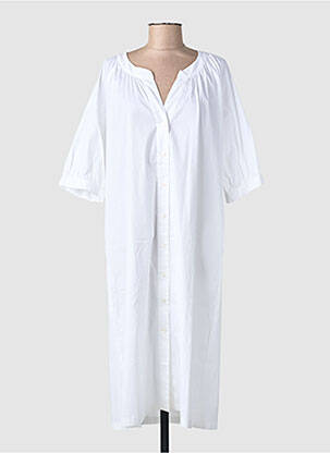 Robe mi-longue manches 3/4 manches 3/4 blanc TOUPY femme