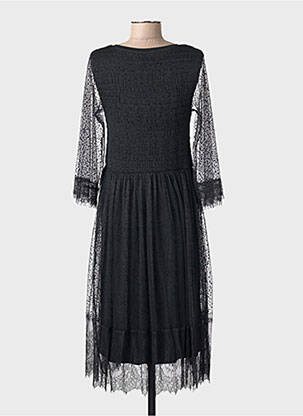 Robe mi-longue manches longues manches longues noir CREAM femme