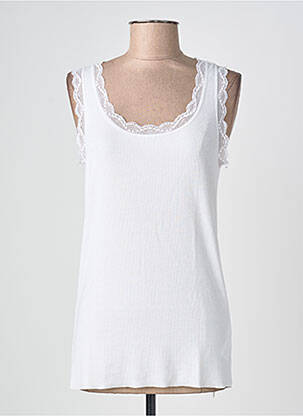 Débardeur stretch sans manche blanc CREAM femme