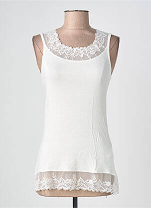 Débardeur stretch sans manche blanc CREAM femme