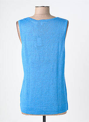 Pull coupe cintrée sans manche bleu ESTHEME femme
