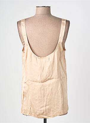 Top coupe fluide fines bretelles beige LA REINE TRICOTE femme