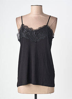Top manches bretelles ajustables fines bretelles noir ICHI femme
