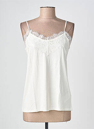 Top manches bretelles ajustables fines bretelles blanc ICHI femme