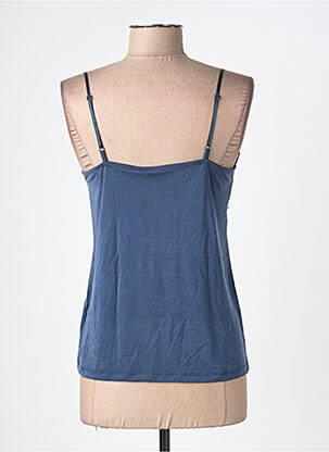 Top manches bretelles ajustables fines bretelles bleu fonce ICHI femme