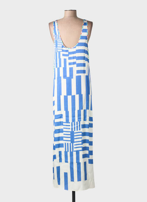 Robe longue imprimé fantaisie sans manche vert ME369 femme