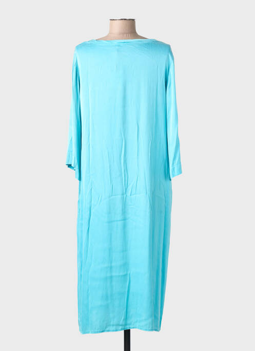 Robe mi-longue manches longues manches longues bleu ME369 femme