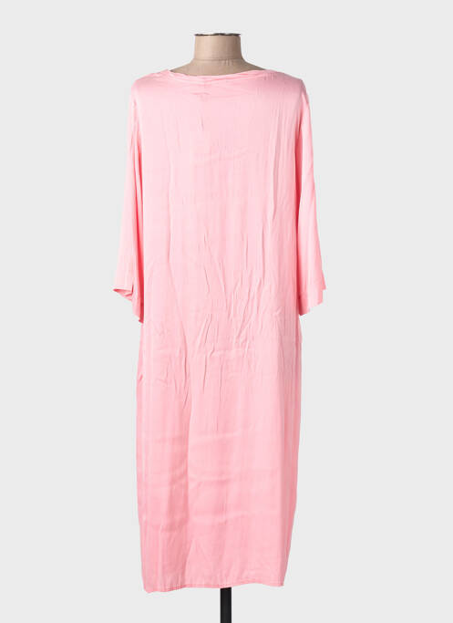 Robe mi-longue manches longues manches longues rose ME369 femme