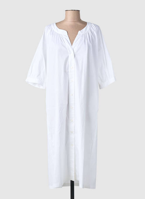 Robe mi-longue manches 3/4 manches 3/4 blanc TOUPY femme