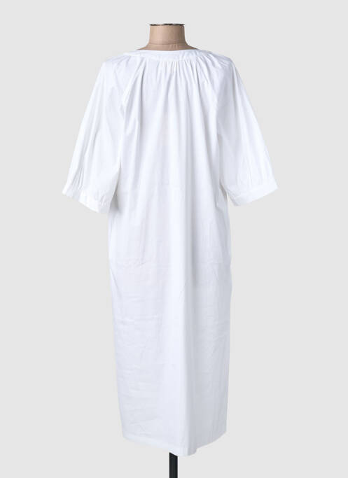 Robe mi-longue manches 3/4 manches 3/4 blanc TOUPY femme
