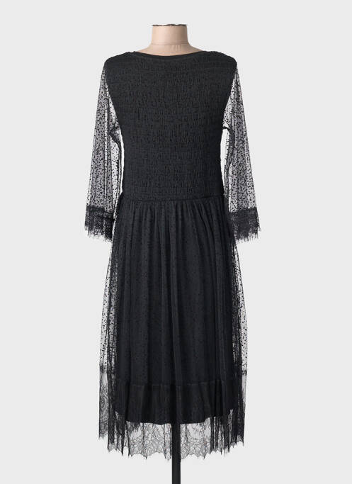 Robe mi-longue manches longues manches longues noir CREAM femme