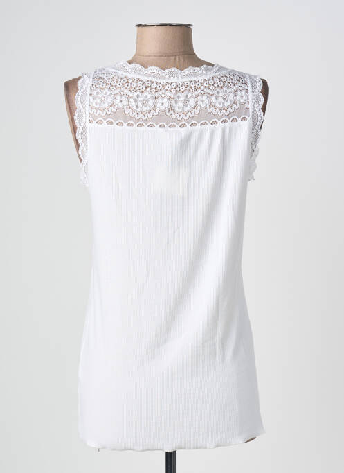 Débardeur stretch sans manche blanc CREAM femme