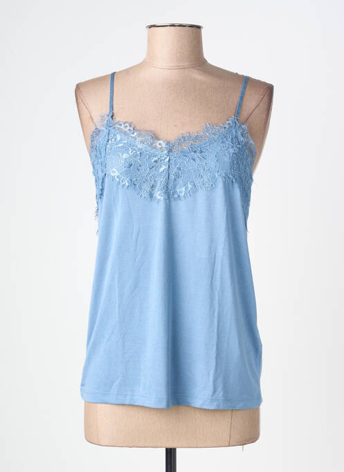 Top manches bretelles ajustables fines bretelles bleu ICHI femme