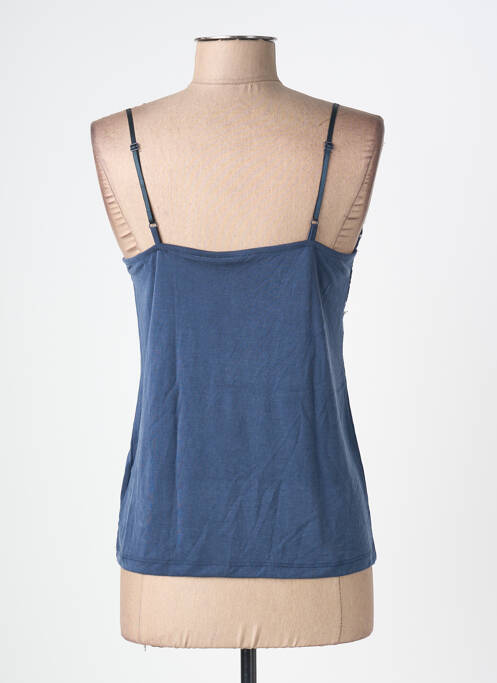 Top manches bretelles ajustables fines bretelles bleu fonce ICHI femme