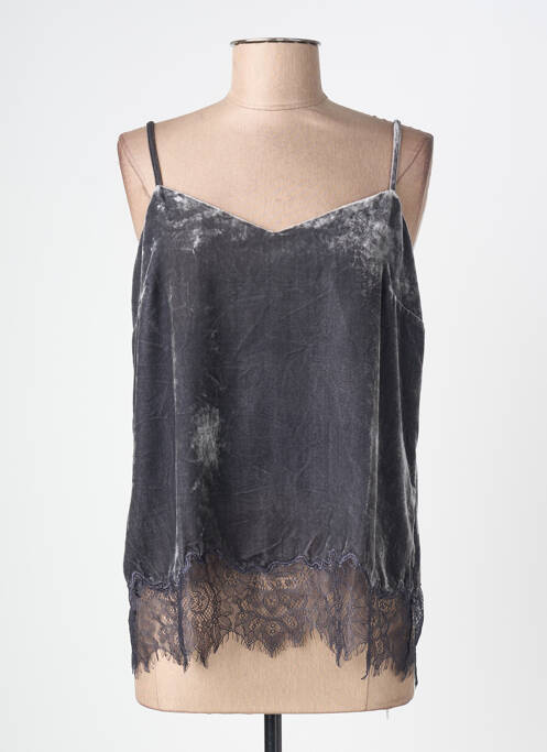 Top manches bretelles ajustables fines bretelles gris YAYA femme