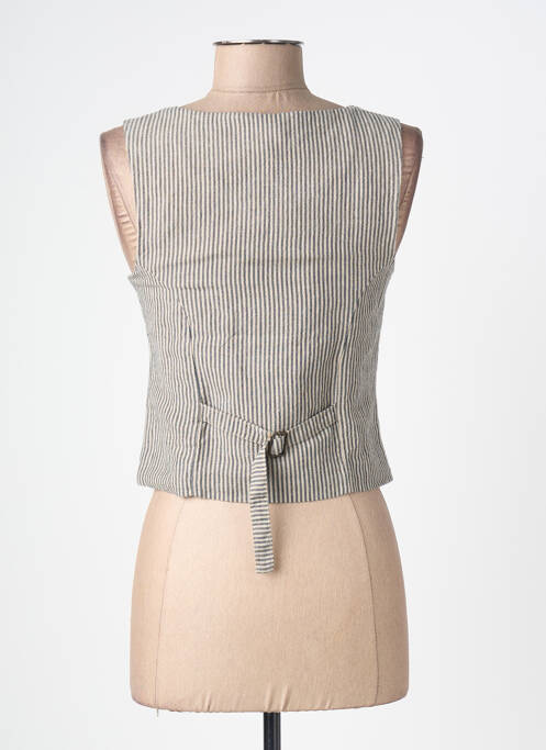 Gilet sans manche imprimé rayures gris YERSE femme