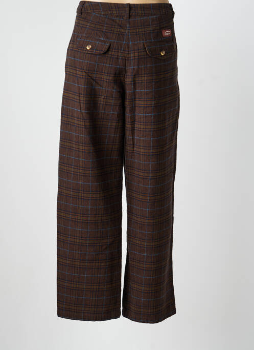 Pantalon droit fermeture zippée sous rabat boutonné taille normale marron OXBOW femme