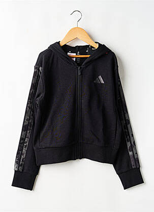 Veste casual col rond noir ADIDAS fille