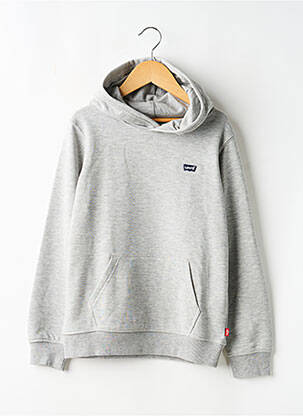 Sweat-shirt à capuche tissage chiné manches longues gris LEVI'S garçon