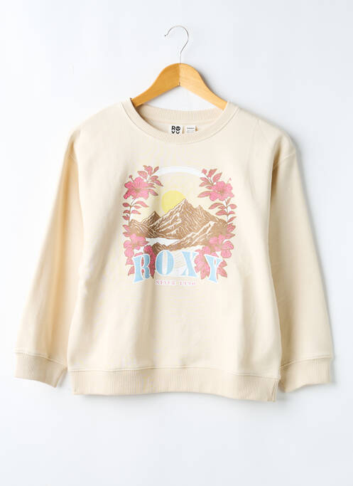 Sweat-shirt manches longues manches longues beige ROXY GIRL fille