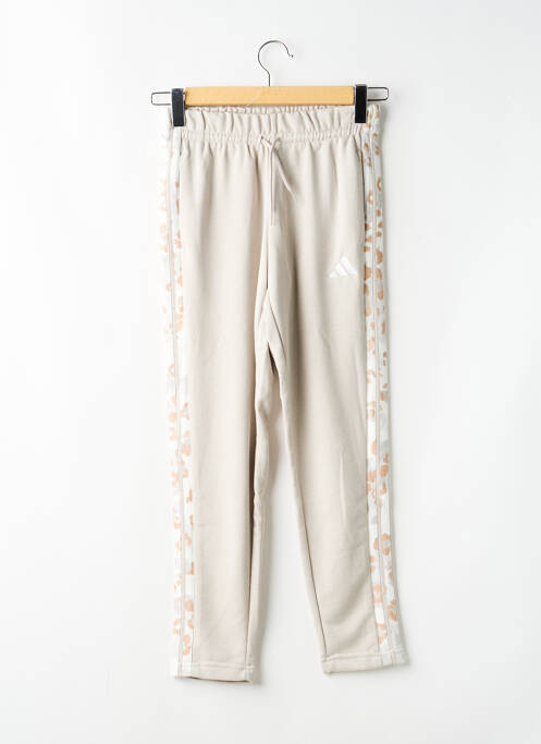 Jogging stretch taille élastique beige ADIDAS fille