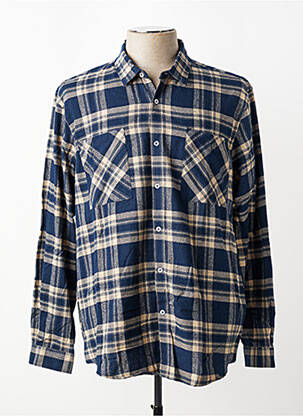 Chemise manches longues imprimé écossais bleu LEE COOPER homme