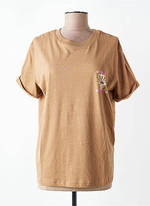 T-shirt coupe droite manches courtes marron ROXY femme