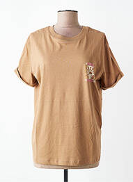 T-shirt coupe droite manches courtes marron ROXY femme