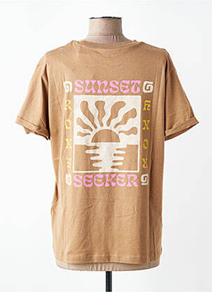 T-shirt coupe droite manches courtes marron ROXY femme