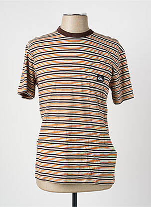 T-shirt coupe cintrée manches courtes marron QUIKSILVER homme