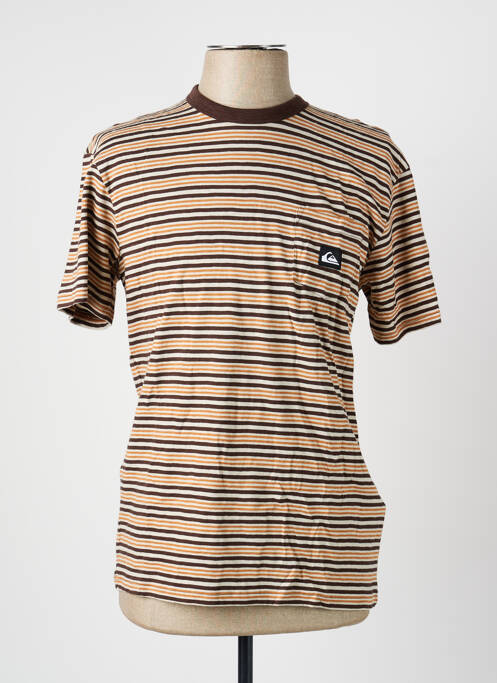 T-shirt coupe cintrée manches courtes marron QUIKSILVER homme