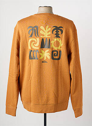 Sweat-shirt sérigraphie floquée manches longues marron QUIKSILVER homme