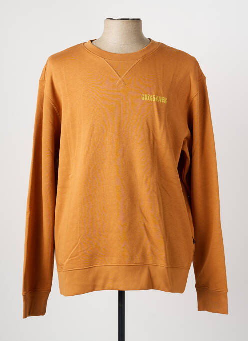Sweat-shirt sérigraphie floquée manches longues marron QUIKSILVER homme
