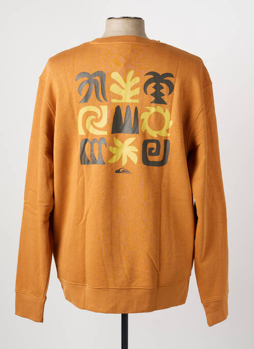 Sweat-shirt sérigraphie floquée manches longues marron QUIKSILVER homme