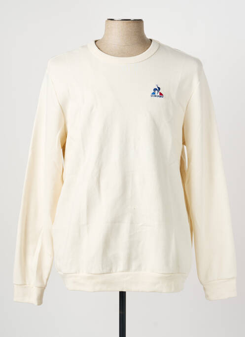 Sweat-shirt broderie manches longues beige LE COQ SPORTIF homme