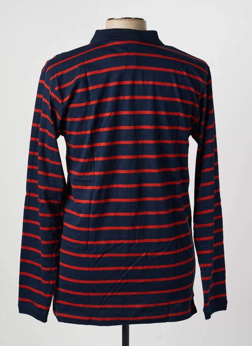 Polo imprimé rayures manches longues bleu ASTORE homme