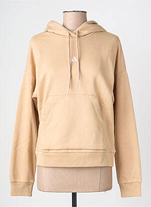 Sweat-shirt à capuche broderie manches longues beige ADIDAS femme