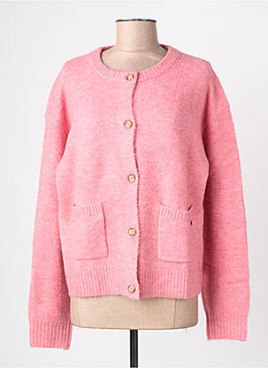 Gilet manches longues col rond rose PEPE JEANS femme