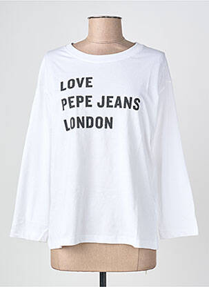 T-shirt manches longues manches longues blanc PEPE JEANS femme