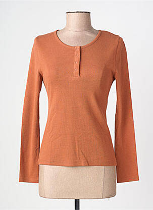T-shirt manches longues manches longues marron LEE COOPER femme