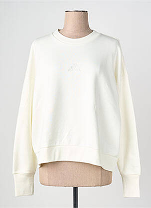 Pull col roulé stretch manches longues blanc ADIDAS femme