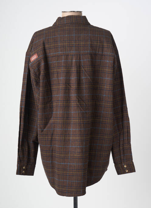 Chemisier coupe droite manches longues marron OXBOW femme